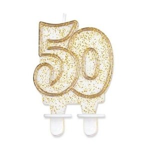Svíčka narozeninová číslice 50 zlatá