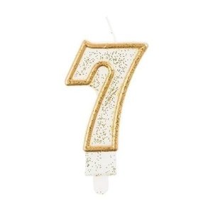Svíčka narozeninová číslice 7 zlatá 7, 5 cm