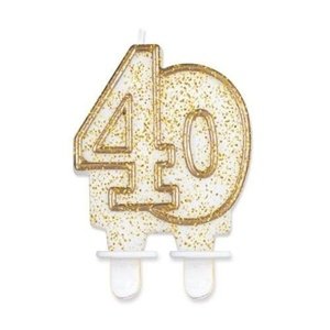 Svíčka narozeninová číslice 40 zlatá