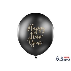Latexový balonek se zlatým nápisem Happy New Year 30 cm