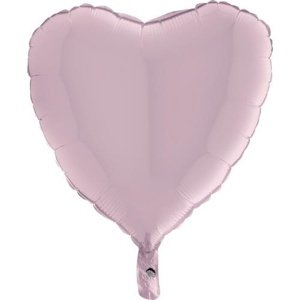 Foliový balonek srdce pastel růžová 45 cm - Nebalený