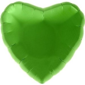 Foliový balonek srdce světle zelená 45 cm - Nebalený