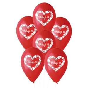 Latexové balonky Miluji tě CZ 30 cm - 6 ks