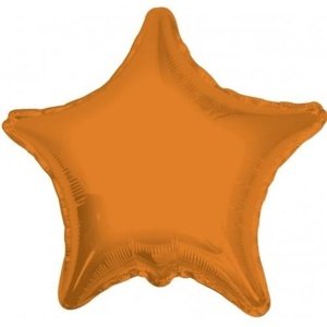Foliový balonek hvězda oranžová 46 cm - Nebalený