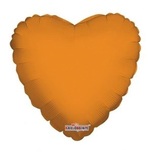 Foliový balonek srdce oranžová 46 cm - Nebalený