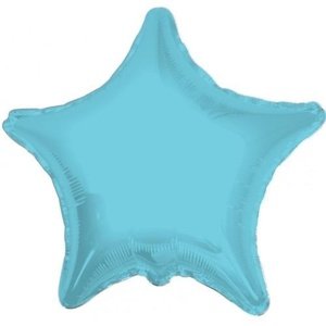 Foliový balonek hvězda světle modrá 45 cm - Nebalený
