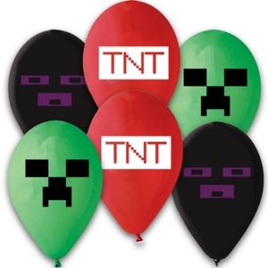 Latexové balonky TNT Minecraft - 6 ks