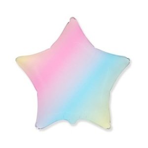 Foliový balonek hvězda duhová 46 cm - Nebalený