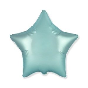 Foliový balonek saténová hvězda pastel modrá 46 cm - Nebalený