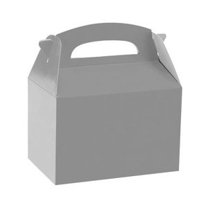 Dárková krabička stříbrná 12 x 10 x 15 cm