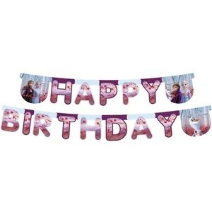 Party nápis Frozen 2 - Happy Birthday 230 cm