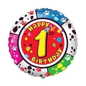 Foliový balonek Happy Birthday číslo 1 - 45 cm