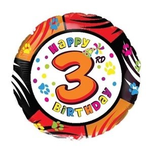Foliový balonek Happy Birthday číslo 3 - 45 cm