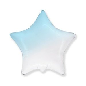 Foliový balonek Hvězda modro-bílá 45 cm - Nebalený